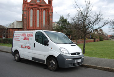 photo of wirral ironing services van.